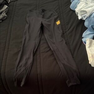 PINK Victoria's Secret Black Leggings with Gold Detail